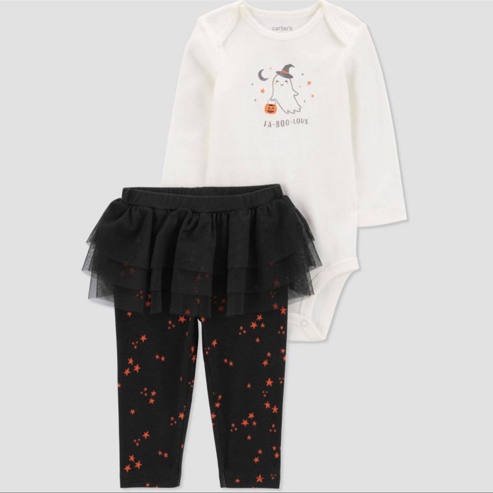 Carter's Baby Girls Fa Boo Lous Ghost witch 2 piece set